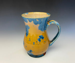 Crystalline Glazed Mug 18 oz - Blue and Orange #3