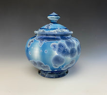 Load image into Gallery viewer, Crystalline Glazed Jar in Atlantic Storm Blue #1

