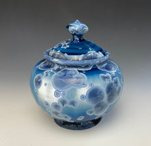 Load image into Gallery viewer, Crystalline Glazed Jar in Atlantic Storm Blue #1
