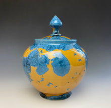 Load image into Gallery viewer, Blue and Orange Crystalline Jar

