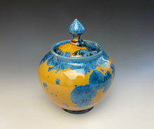 Load image into Gallery viewer, Blue and Orange Crystalline Jar
