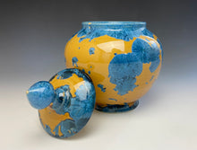 Load image into Gallery viewer, Blue and Orange Crystalline Jar
