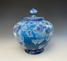 Load image into Gallery viewer, Crystalline Glazed Jar in Atlantic Storm Blue #2
