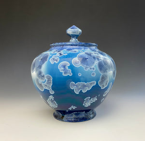 Crystalline Glazed Jar in Atlantic Storm Blue #2