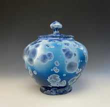 Load image into Gallery viewer, Crystalline Glazed Jar in Atlantic Storm Blue #2

