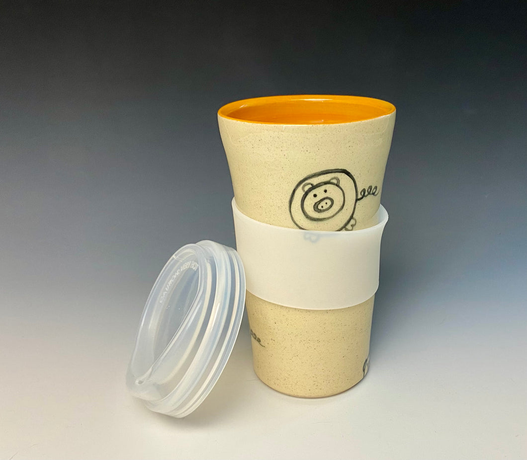 Piggery Travel Mug - Orange #2