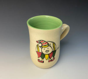 Elf Pig Mug- Lime Green