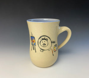 Artist Pig Mug- Lavender