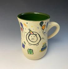 Load image into Gallery viewer, Party Pig Mug- Dark Green
