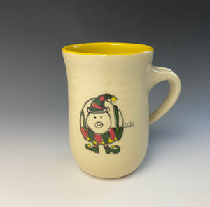 Elf Pig Mug- Yellow