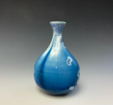 Load image into Gallery viewer, Crystalline Glazed Mini Vase in Atlantic Storm Blue
