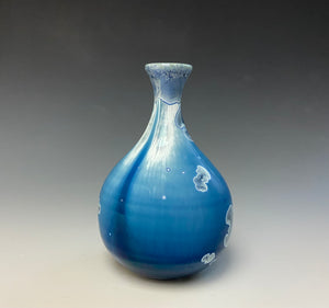 Crystalline Glazed Mini Vase in Atlantic Storm Blue