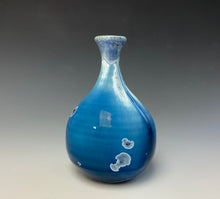 Load image into Gallery viewer, Crystalline Glazed Mini Vase in Atlantic Storm Blue

