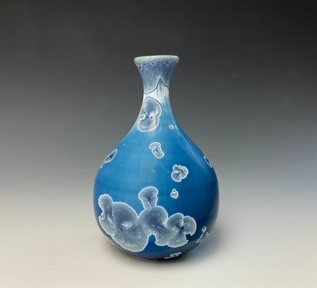Crystalline Glazed Mini Vase in Atlantic Storm Blue