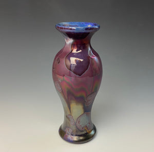 Ruby and Plum Crystalline Glazed Mini Vase #2