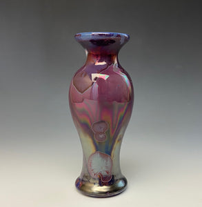 Ruby and Plum Crystalline Glazed Mini Vase #2