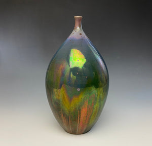 Crystalline Glazed Teardrop Vase in Ruby Galaxy