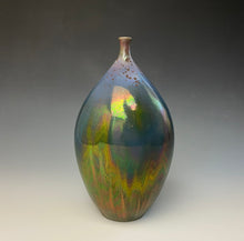 Load image into Gallery viewer, Crystalline Glazed Teardrop Vase in Ruby Galaxy
