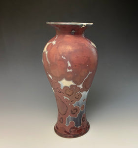 Ruby and Silver Crystalline Vase