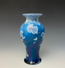 Load image into Gallery viewer, Crystalline Glazed Mini Vase in Atlantic Storm Blue 3
