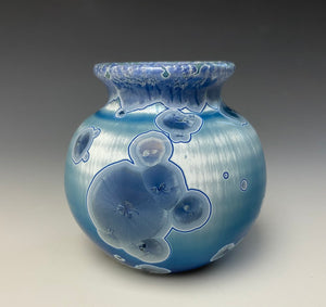 Crystalline Glazed Mini Vase in Atlantic Storm Blue 3