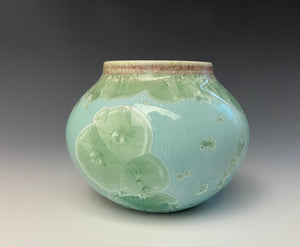Emerald Green Crystalline Glazed Mini Vase 3