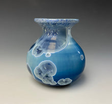 Load image into Gallery viewer, Crystalline Glazed Mini Vase in Atlantic Storm Blue 4

