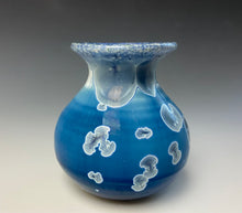 Load image into Gallery viewer, Crystalline Glazed Mini Vase in Atlantic Storm Blue 4
