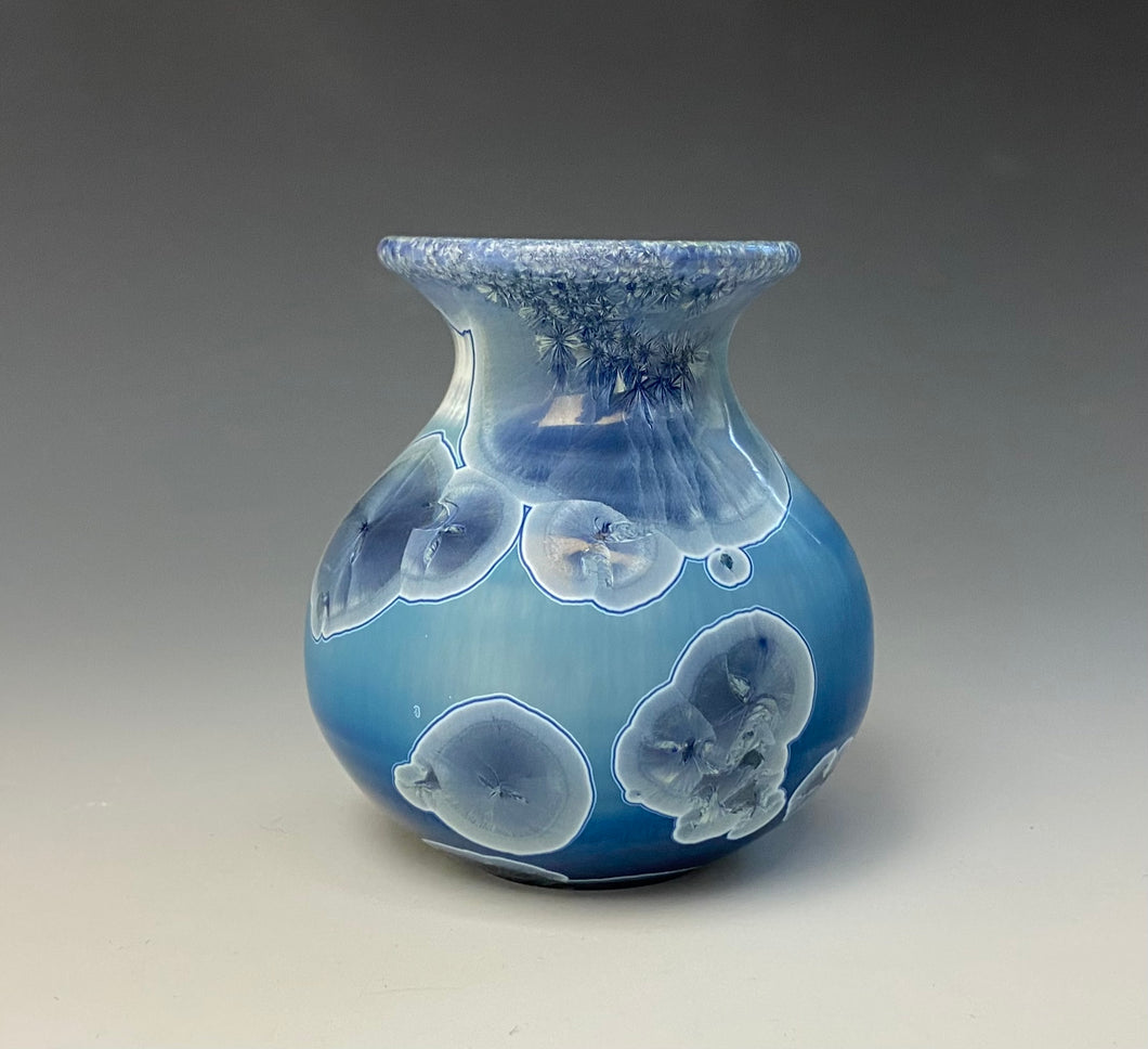Crystalline Glazed Mini Vase in Atlantic Storm Blue 4