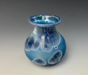Crystalline Glazed Mini Vase in Atlantic Storm Blue 4