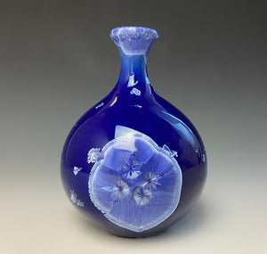 Winter Sky Blue Crystalline Glazed Mini Vase #2