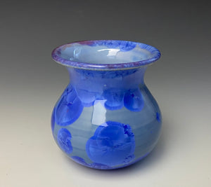 Blue & Light Purple Crystalline Glazed Mini Vase