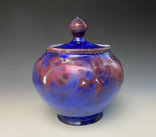 Load image into Gallery viewer, Crystalline Glazed Jar in Ruby and Blue
