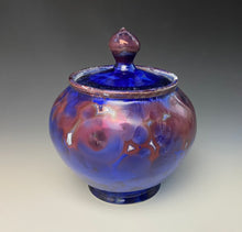 Load image into Gallery viewer, Crystalline Glazed Jar in Ruby and Blue
