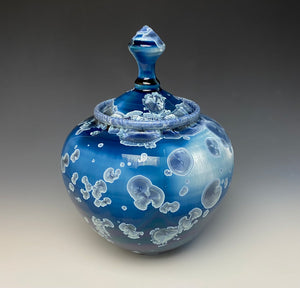 Crystalline Glazed Jar in Atlantic Storm Blue #3