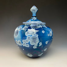 Load image into Gallery viewer, Crystalline Glazed Jar in Atlantic Storm Blue #3
