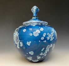 Load image into Gallery viewer, Crystalline Glazed Jar in Atlantic Storm Blue #3
