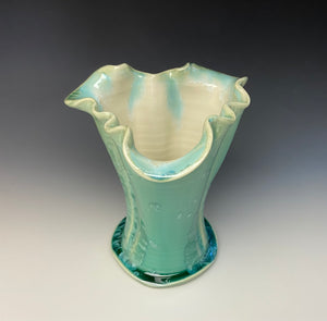 Light Green Crystalline Petal Vase #1