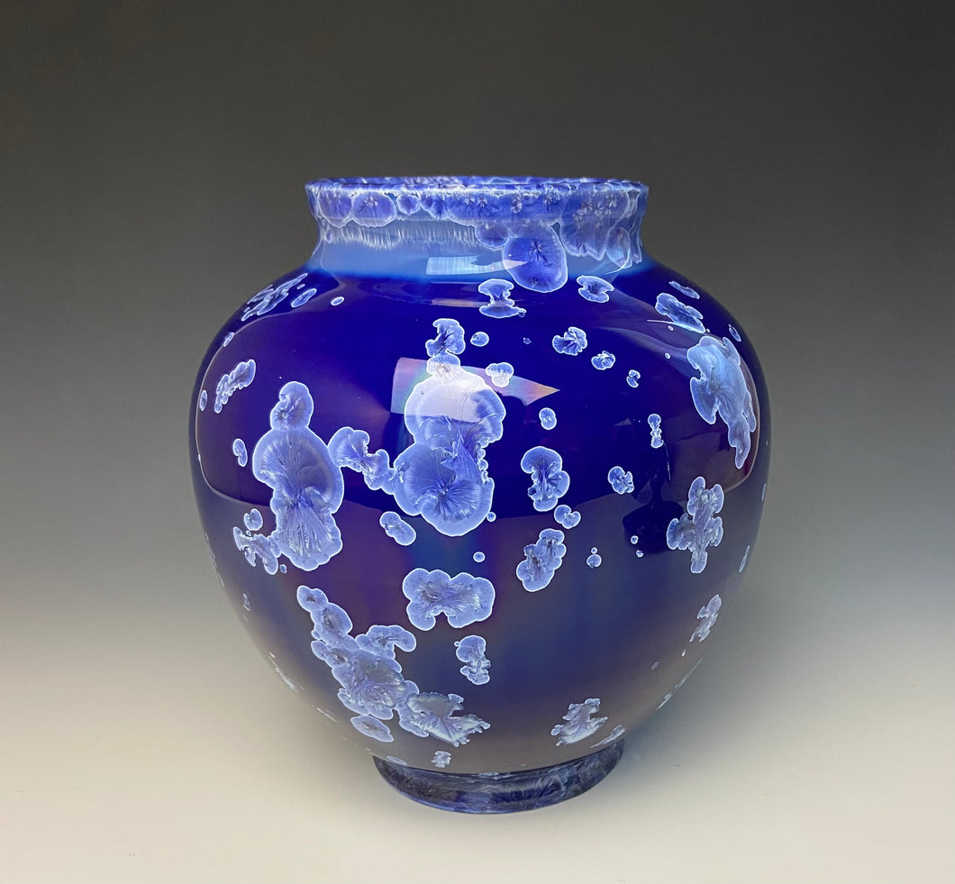 Winter Sky Blue Crystalline Glazed Vase 2