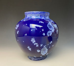 Winter Sky Blue Crystalline Glazed Vase 2