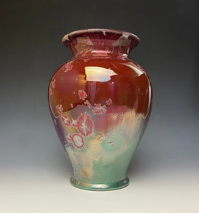 Ruby Crystalline Vase