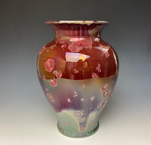 Ruby Crystalline Vase