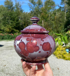 Crystalline Glazed Jar in Ruby