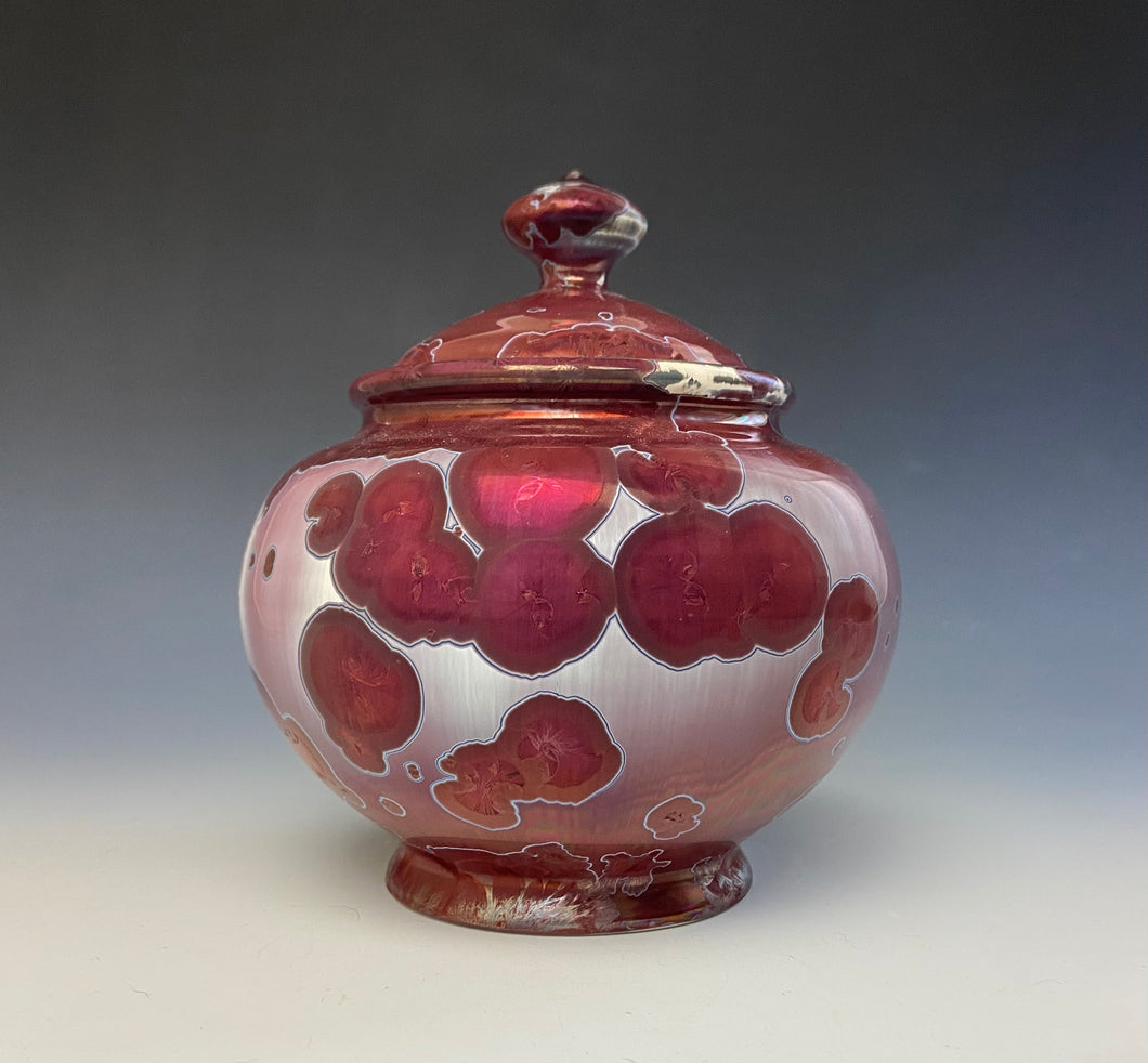 Crystalline Glazed Jar in Ruby