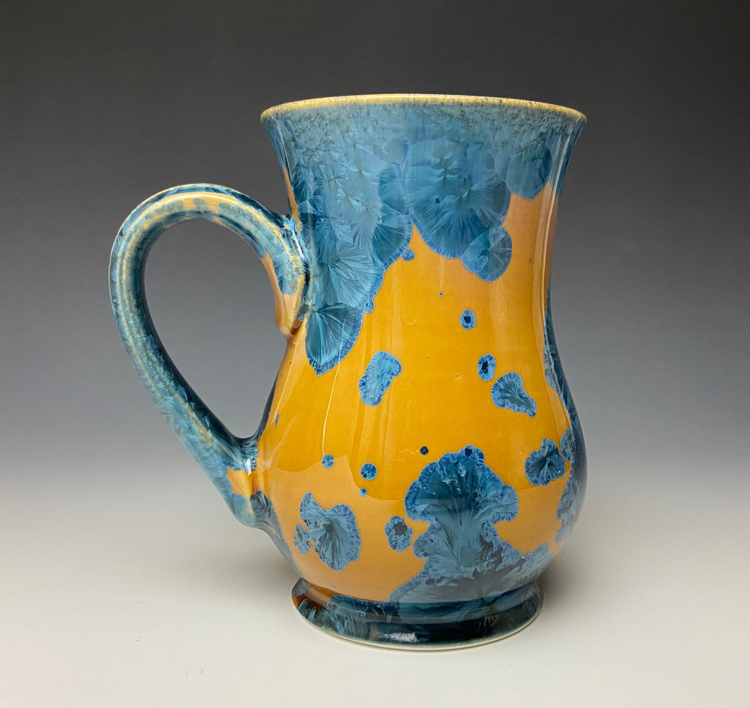 Crystalline Glazed Mug 14 oz - Blue and Orange #4