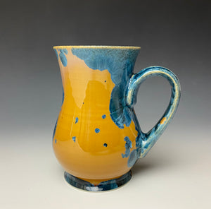 Crystalline Glazed Mug 14 oz - Blue and Orange #4