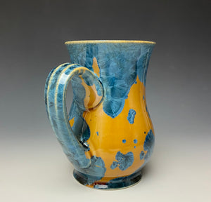 Crystalline Glazed Mug 14 oz - Blue and Orange #4