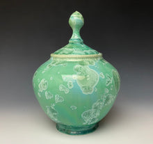 Load image into Gallery viewer, Jade Green Crystalline Glazed Jar
