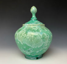 Load image into Gallery viewer, Jade Green Crystalline Glazed Jar
