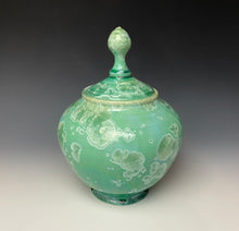 Load image into Gallery viewer, Jade Green Crystalline Glazed Jar
